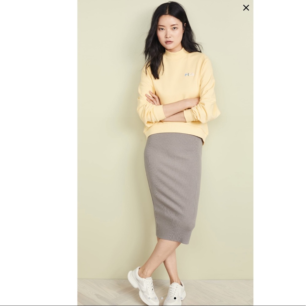 Summer Mock Neck Sweatshirt In Pale Banana/ Pink